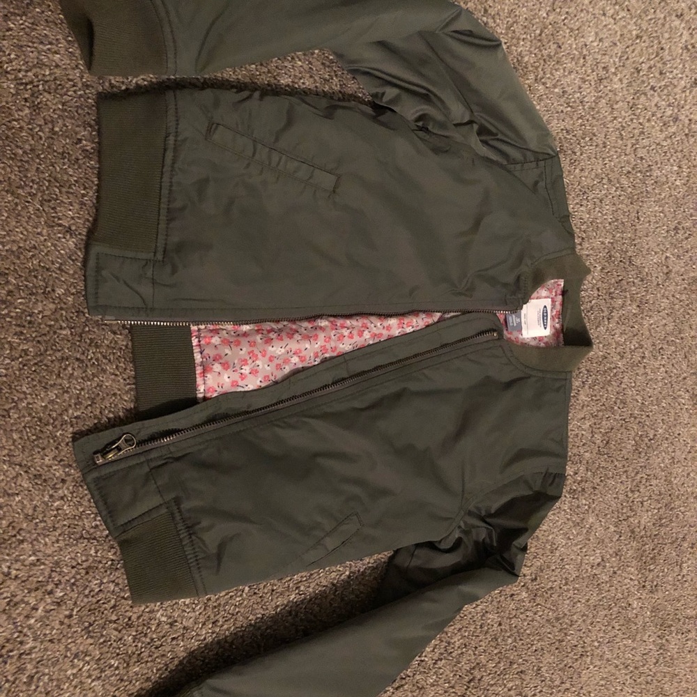 Old Navy Olive Bomber Jacket size 8!